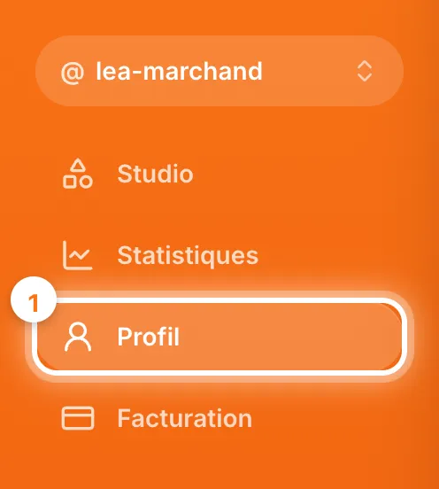 Menu de l’application ULTIME.Bio avec l’entrée Profil mise en évidence